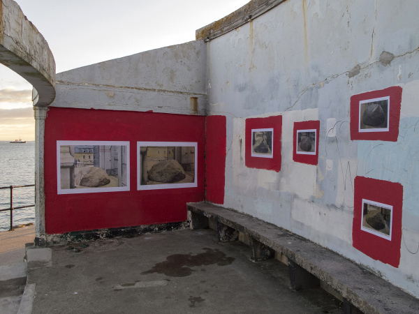Plymouth Rocks&amp;nbsp;installation view. Lion's Den, Plymouth Hoe. 2016